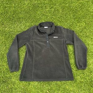 GRAY COLUMBIA METAL SNAP BUTTON FLEECE PULLOVER WOMENS SIZE L